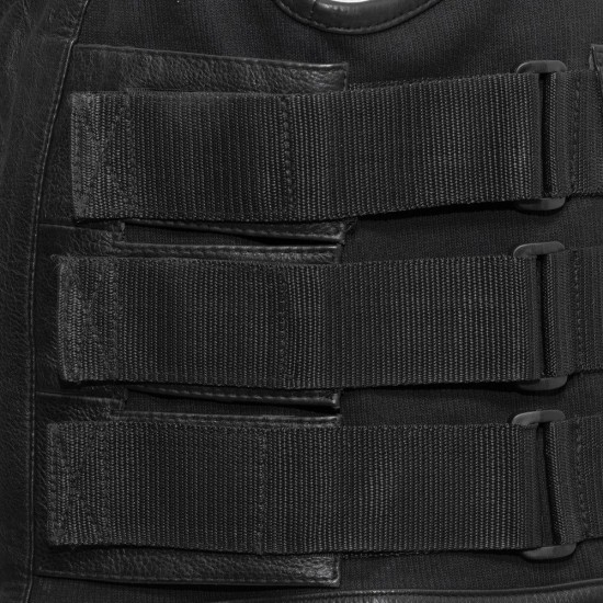 Men's Leather Swat Style Motorcycle Vest