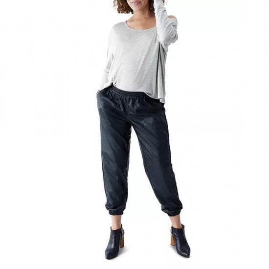 Leather Ankle Jogger Maternity Pants