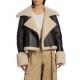 Shearling Cropped leather Jacket in Espresso