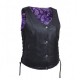 Ladies Leather Vest W/Purple Liner